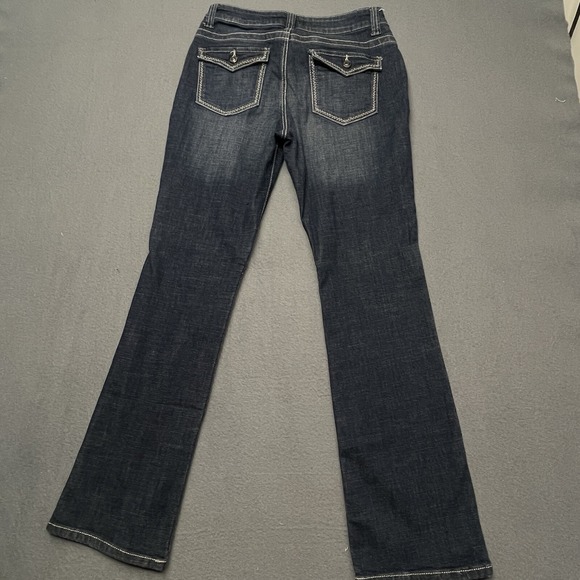 LEE Platinum Label‎ Sz 8 Mid Rise Embellished Pockets Boot Cut Stretchy Jeans - Picture 3 of 5